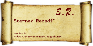 Sterner Rezső névjegykártya